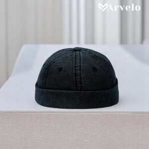 Brimless Hats – (Ash Color) | Premium Denim Fabric | Adjustable Fit