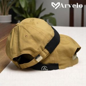 Brimless Cap (Khaki Color) with Black Cuff - Twill Fabrics